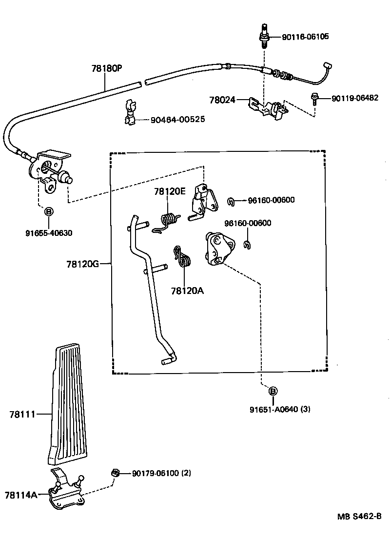Toyota 78120-50010 ROD ASSY, ACCELERATOR PEDAL