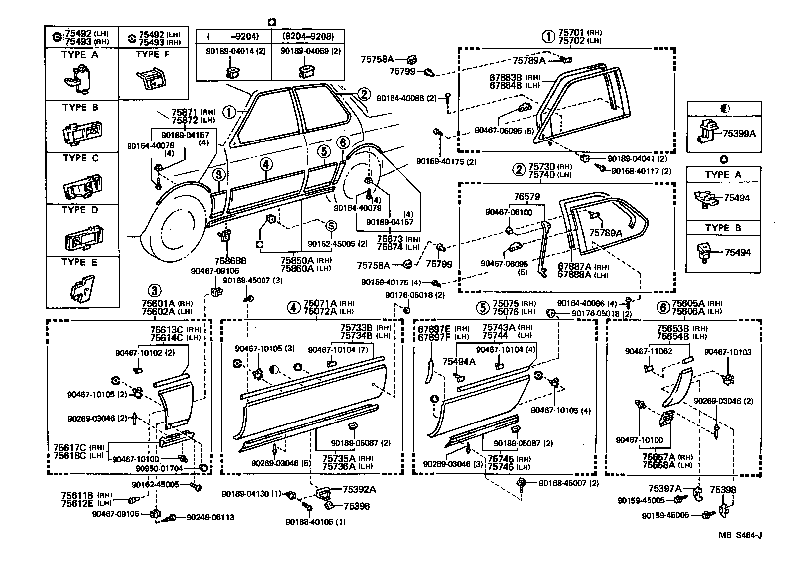 Toyota 75601-50020-F2 MOULDING SUB-ASSY, FRONT FENDER, RH