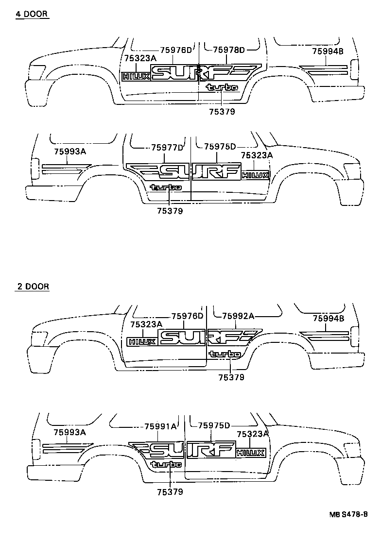 75357-35020 MARK, SIDE PANEL product image