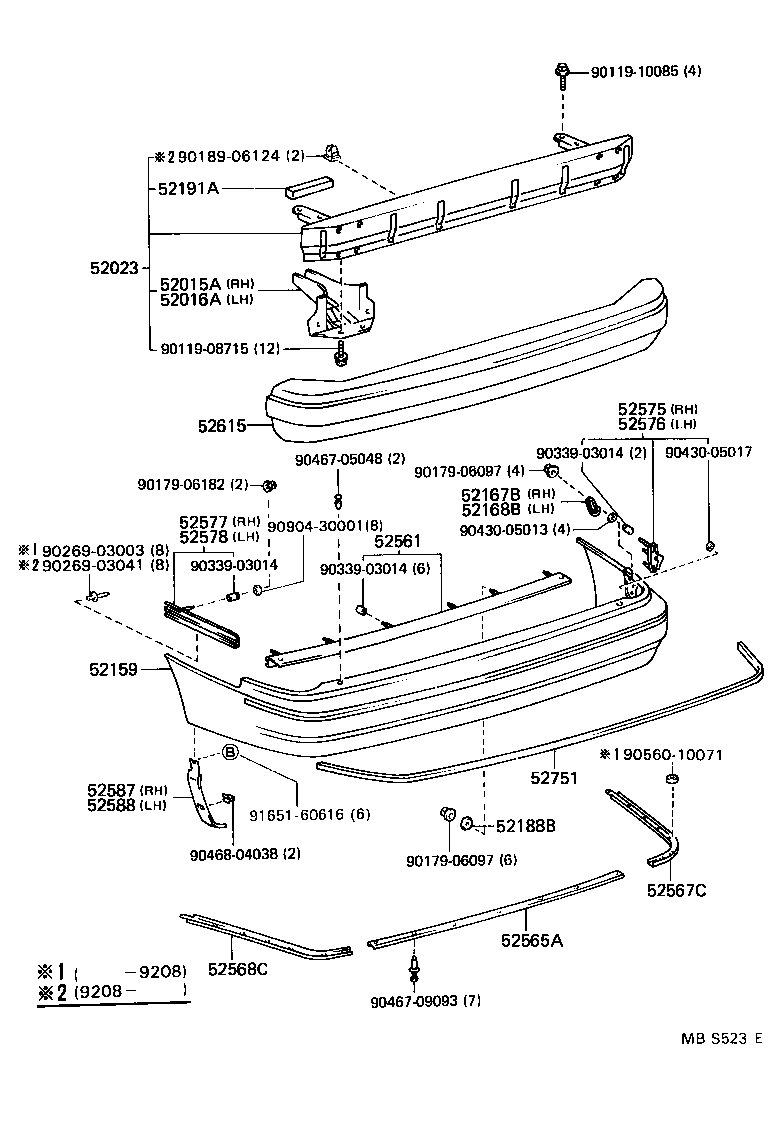 Toyota 52578-50010 RETAINER, REAR BUMPER SIDE, NO.2 LH