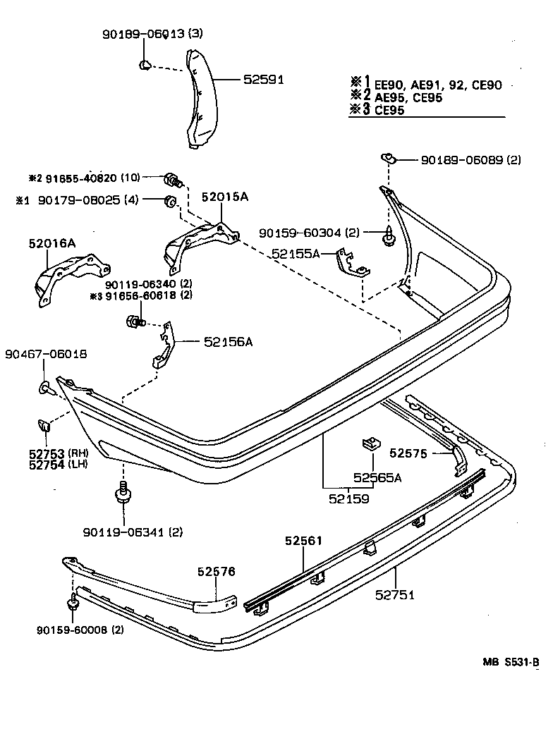 52182-12290 ARM SUB-ASSY, REAR BUMPER, LH product image