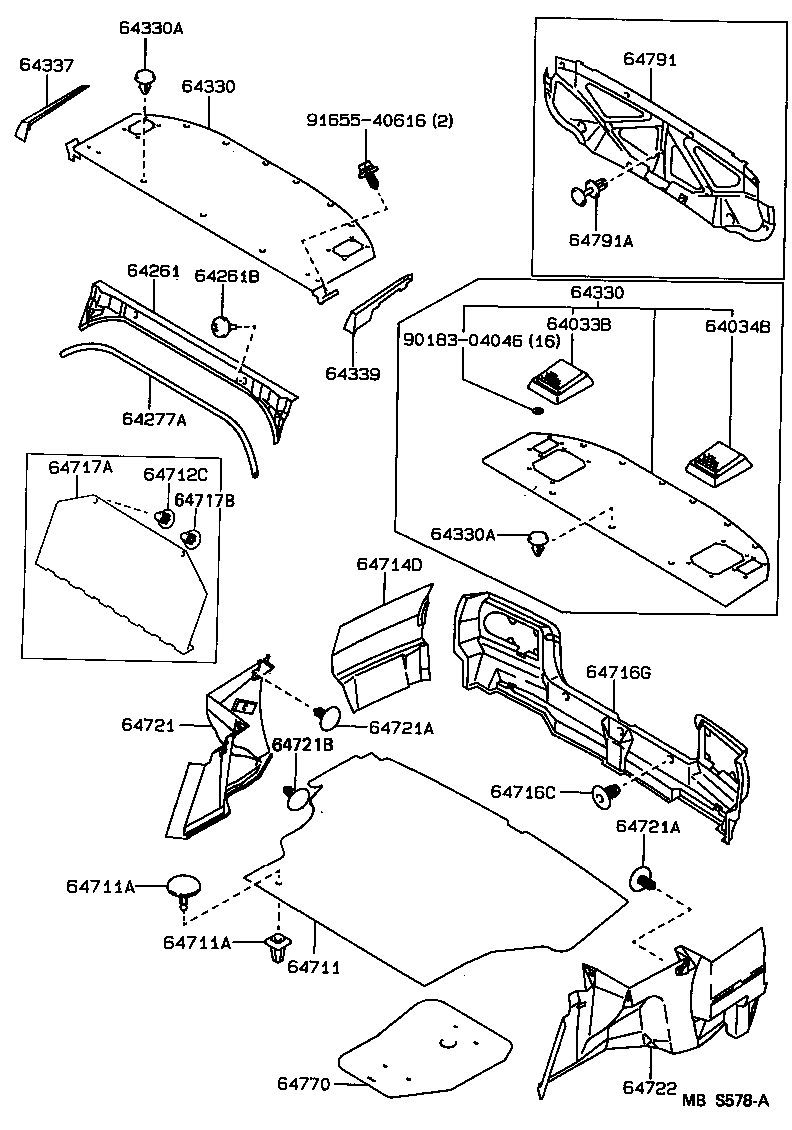 64714-12120 COVER, LUGGAGE COMPARTMENT TRIM, SIDE, RH product image