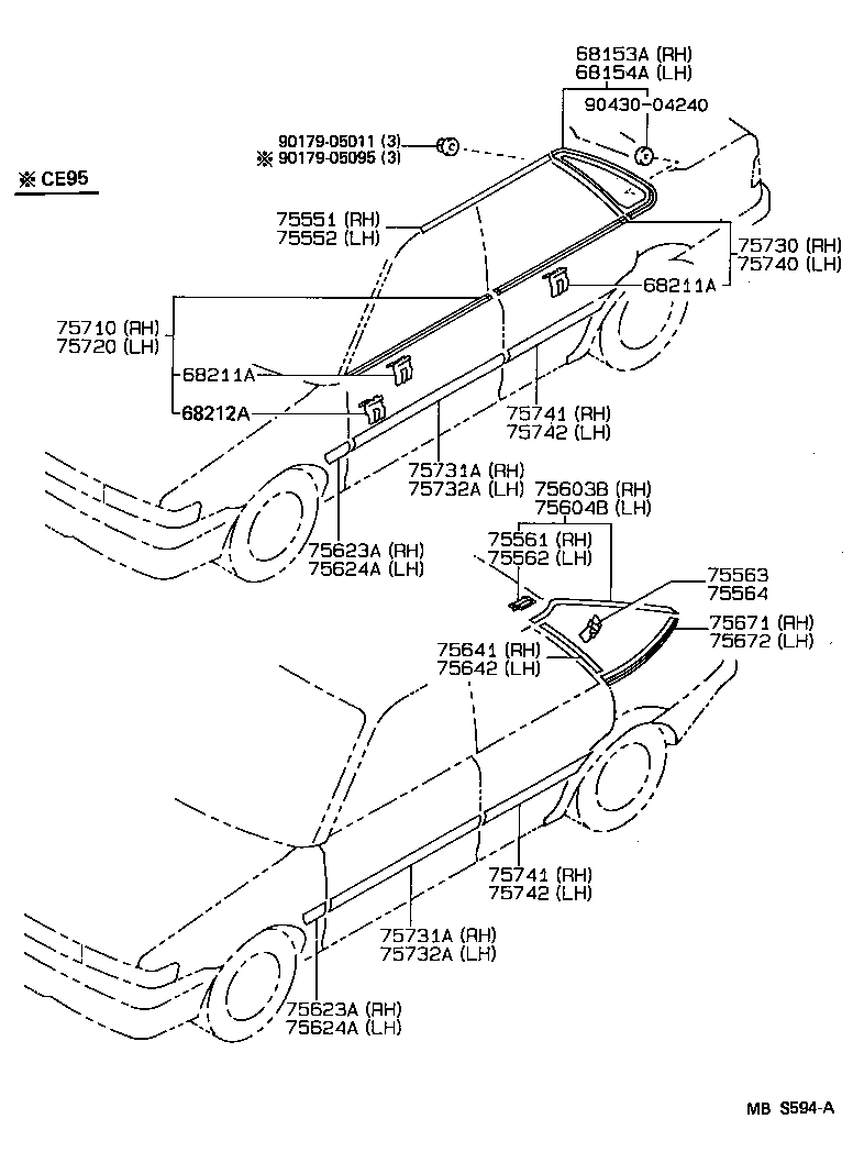 75552-12470 MOULDING, ROOF DRIP SIDE FINISH, LH product image