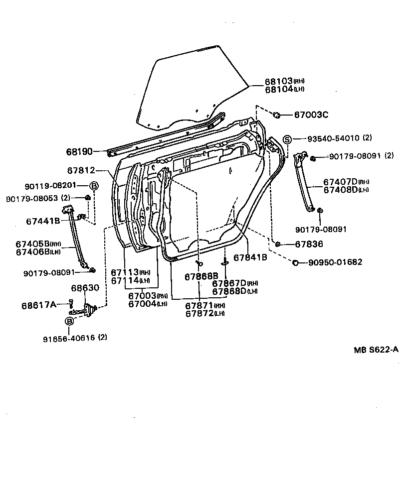 Toyota 67004-32180 PANEL SUB-ASSY, REAR DOOR, LH
