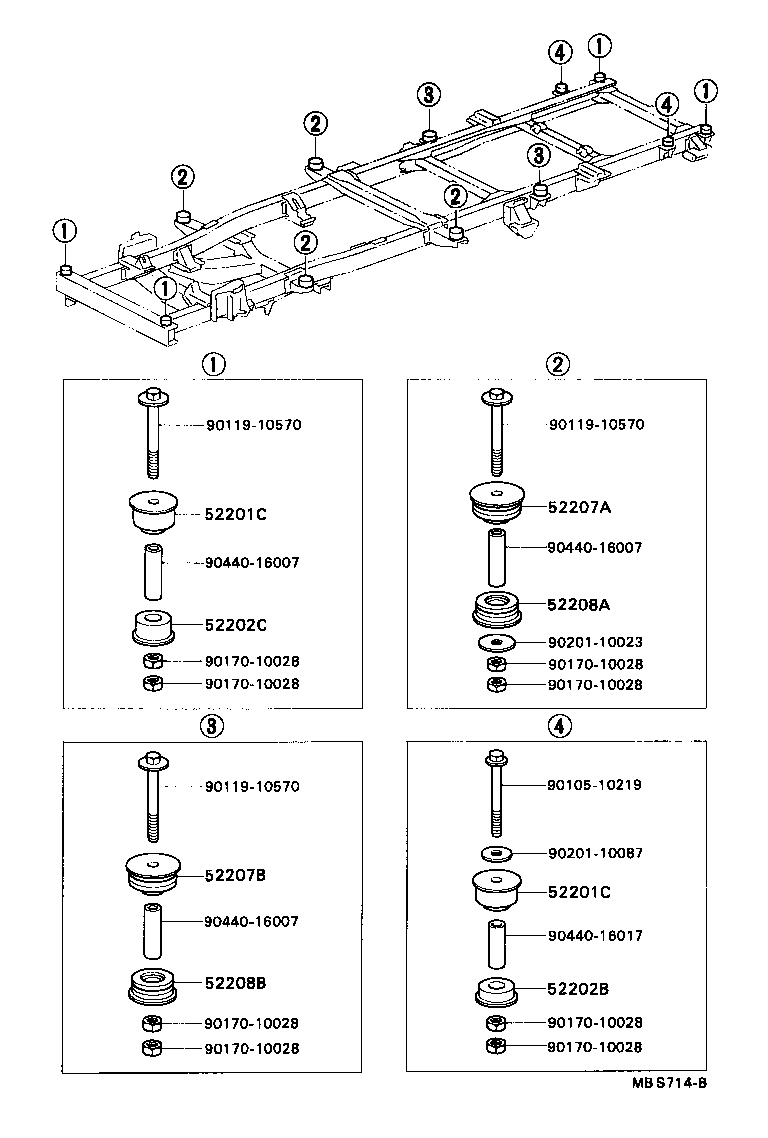 52202-27040 CUSHIION SUB-ASSY, CAB MOUNTING, NO.1 LOWER product image