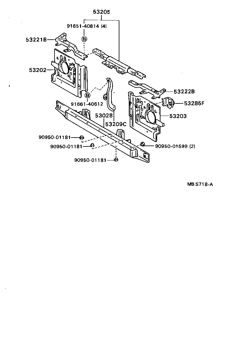 53188-38010 BRACKET, RADIATOR SHUTTER SUPPORT, RH product image