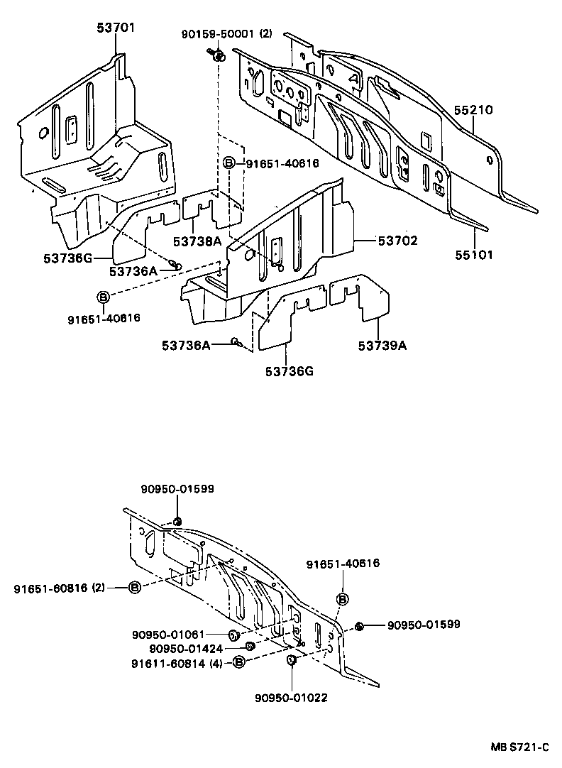 53701-90P80 APRON SUB-ASSY, FRONT FENDER, RH product image