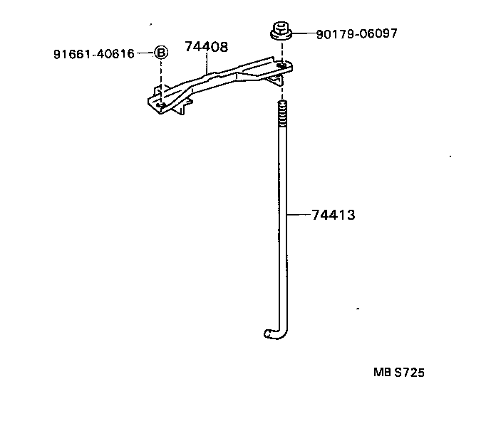 74451-90P80 BOLT, BATTERY CLAMP product image