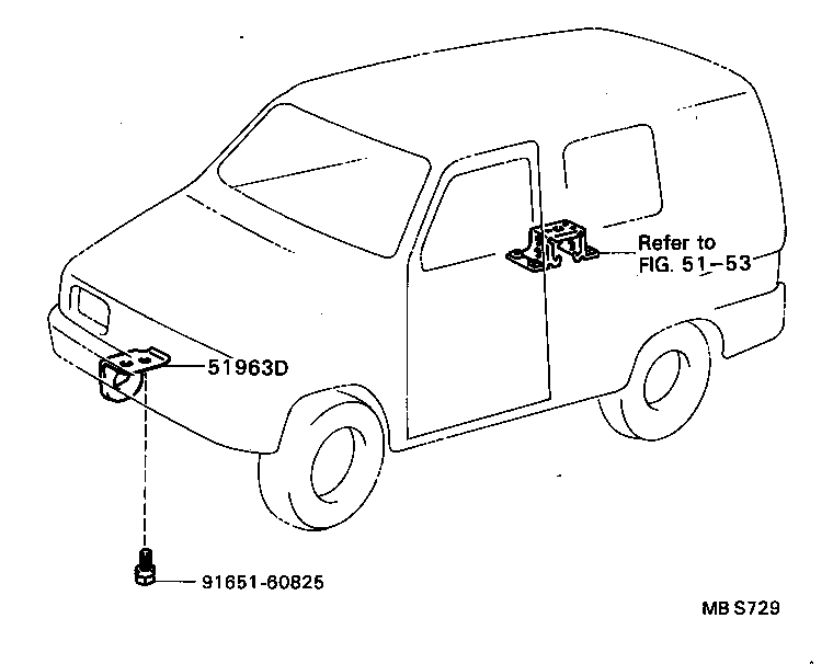 51963-27030 HOOK, TRANSPORT, REAR LH product image