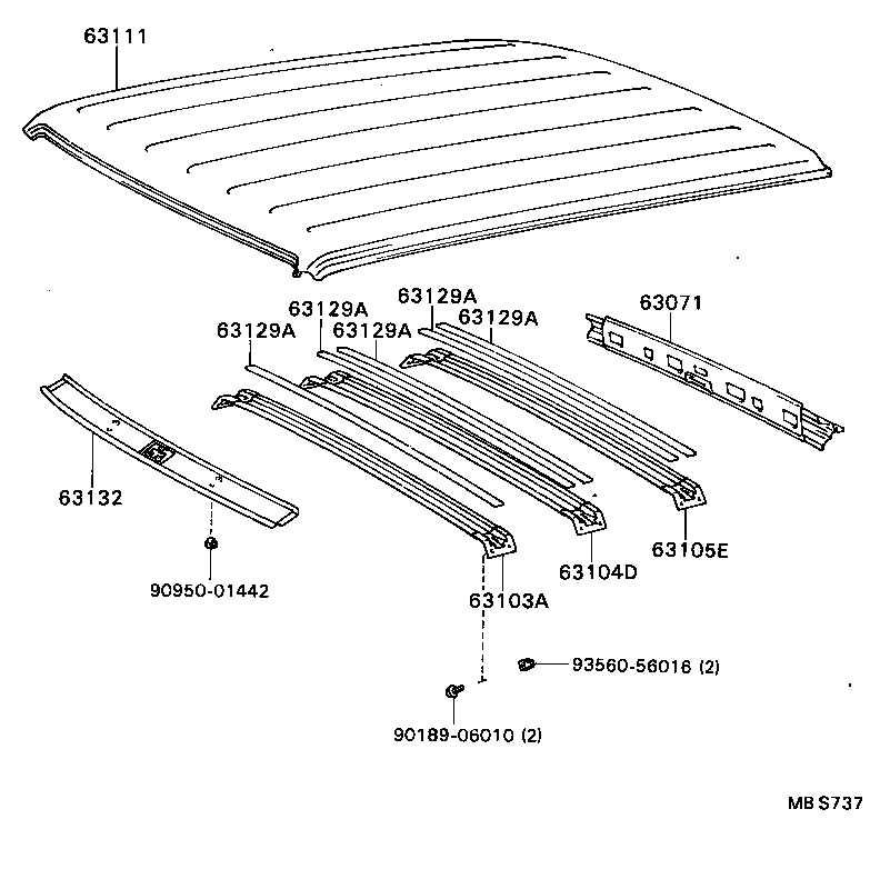 63111-90P80 PANEL, ROOF product image