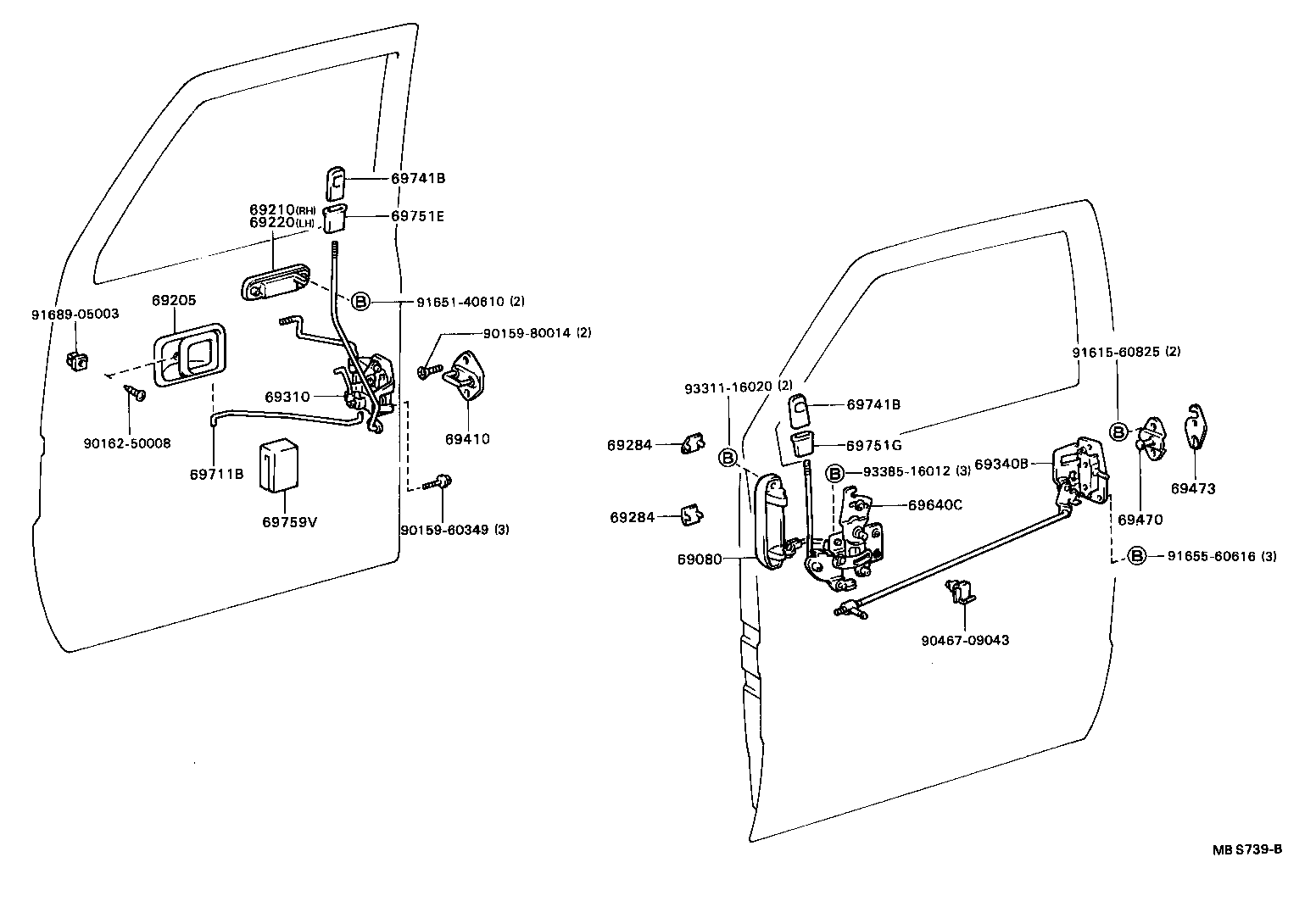 69310-90P80 LOCK ASSY, FRONT DOOR, RH product image