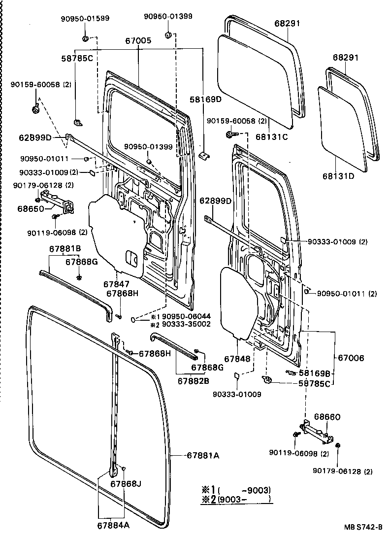 67006-38010 DOOR SUB-ASSY, BACK, LH product image