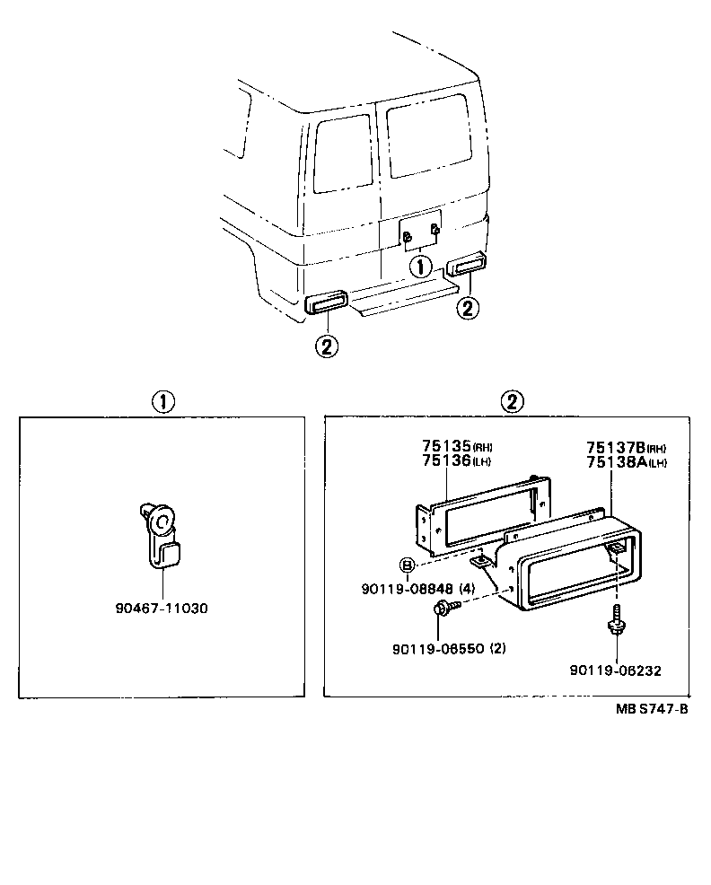 75136-90P80 BRACKET, COMBINATION REAR LAMP, LH product image