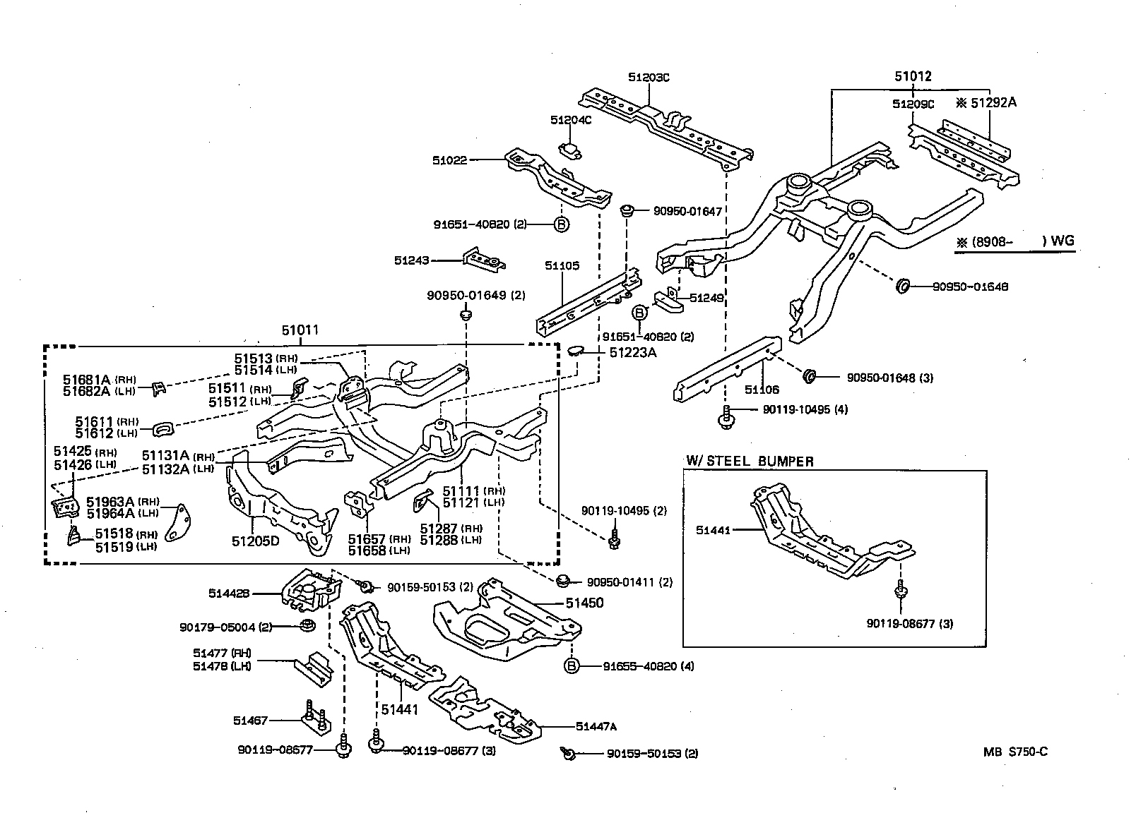 51207-30070 CROSSMEMBER SUB-ASSY, FRAME, REAR product image