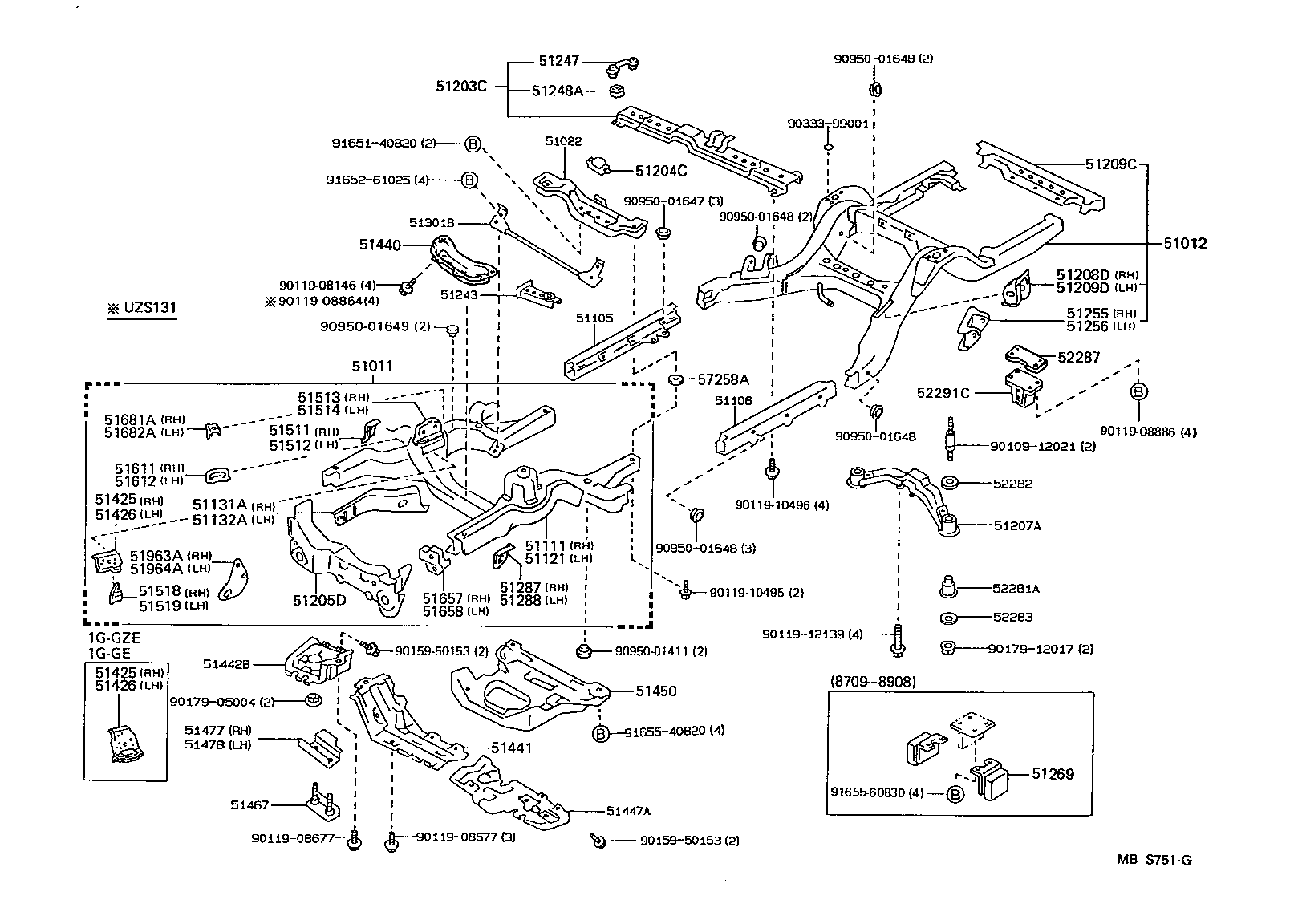 51207-30070 CROSSMEMBER SUB-ASSY, FRAME, REAR product image