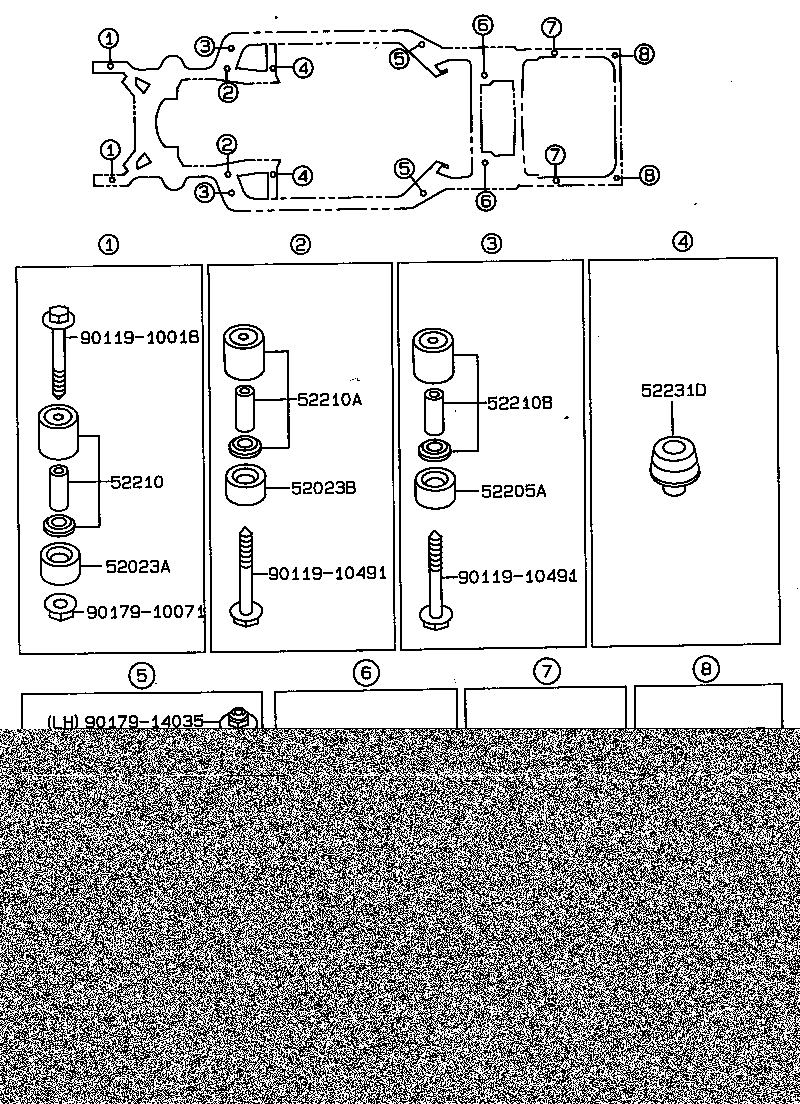 52210-30010 CUSHION ASSY, BODY MOUNTING, UPPER product image