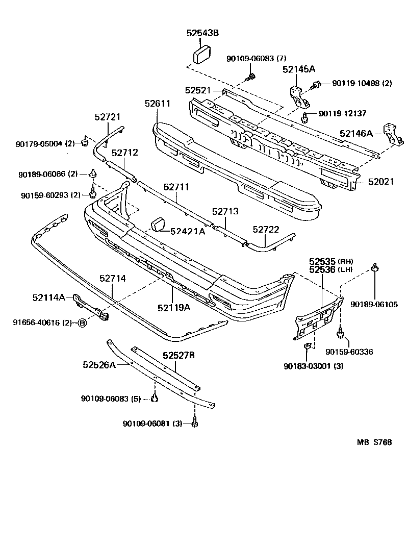 52021-30100 REINFORCEMENT SUB-ASSY, FRONT BUMPER product image