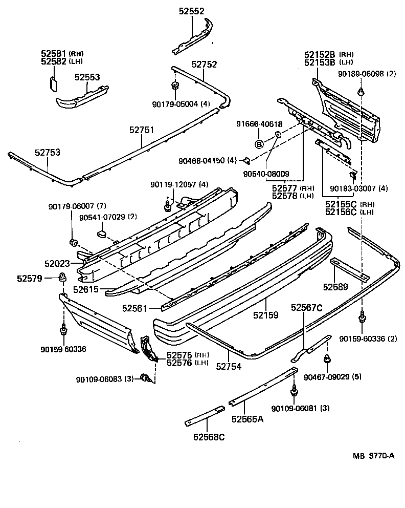 52016-30110 ARM SUB-ASSY, REAR BUMPER, LH product image
