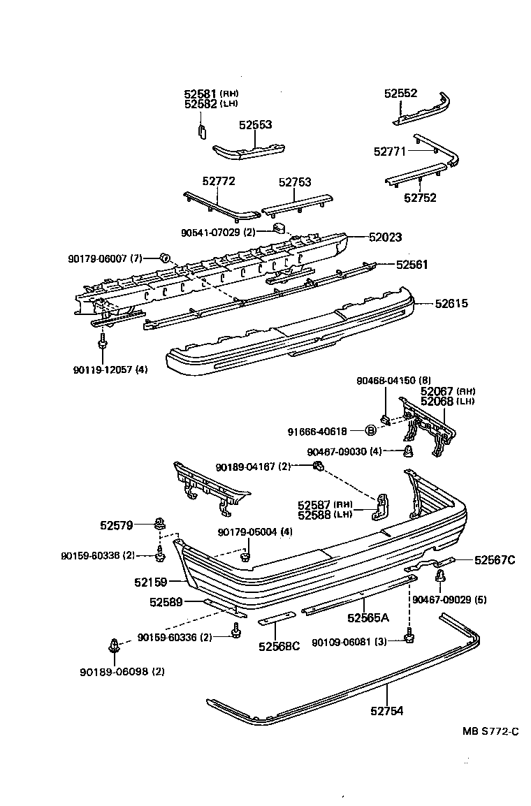 52016-30110 ARM SUB-ASSY, REAR BUMPER, LH product image