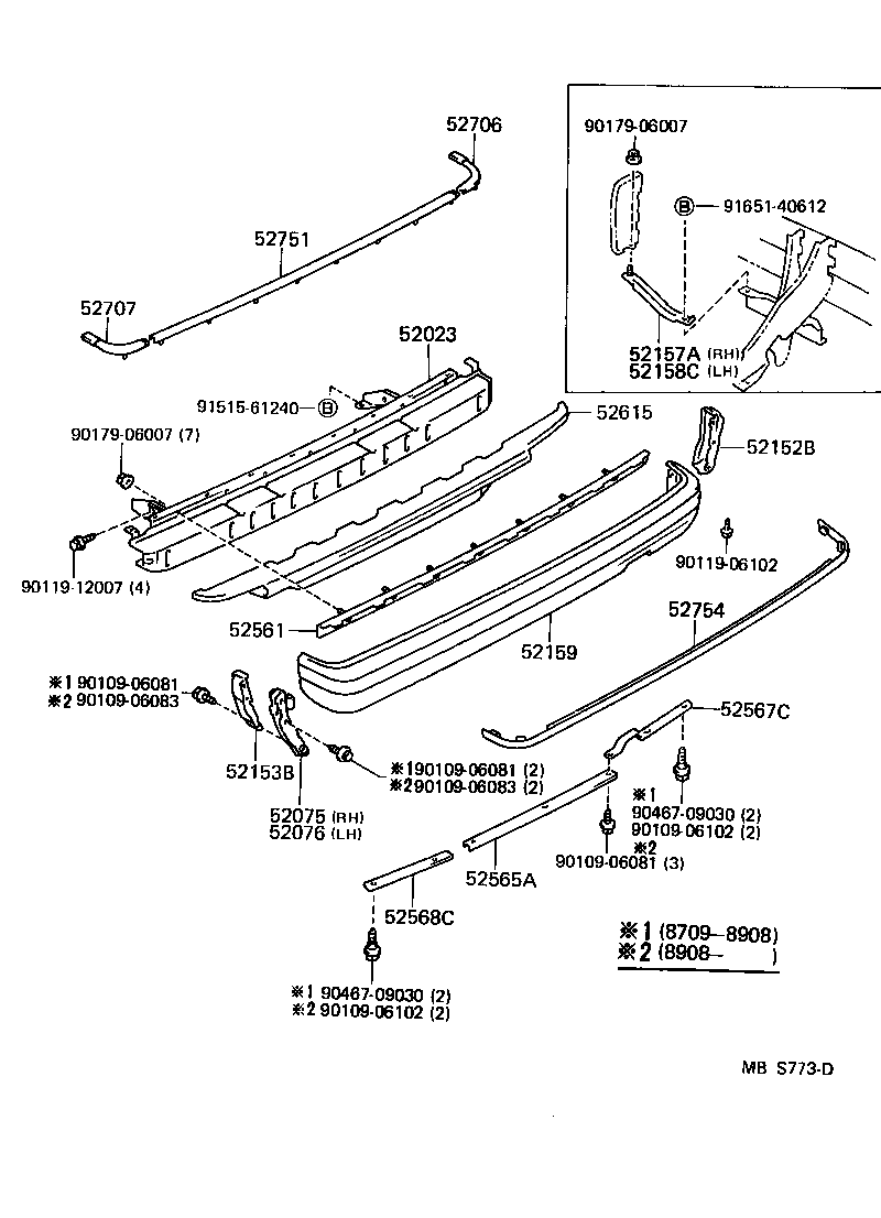 52016-30110 ARM SUB-ASSY, REAR BUMPER, LH product image