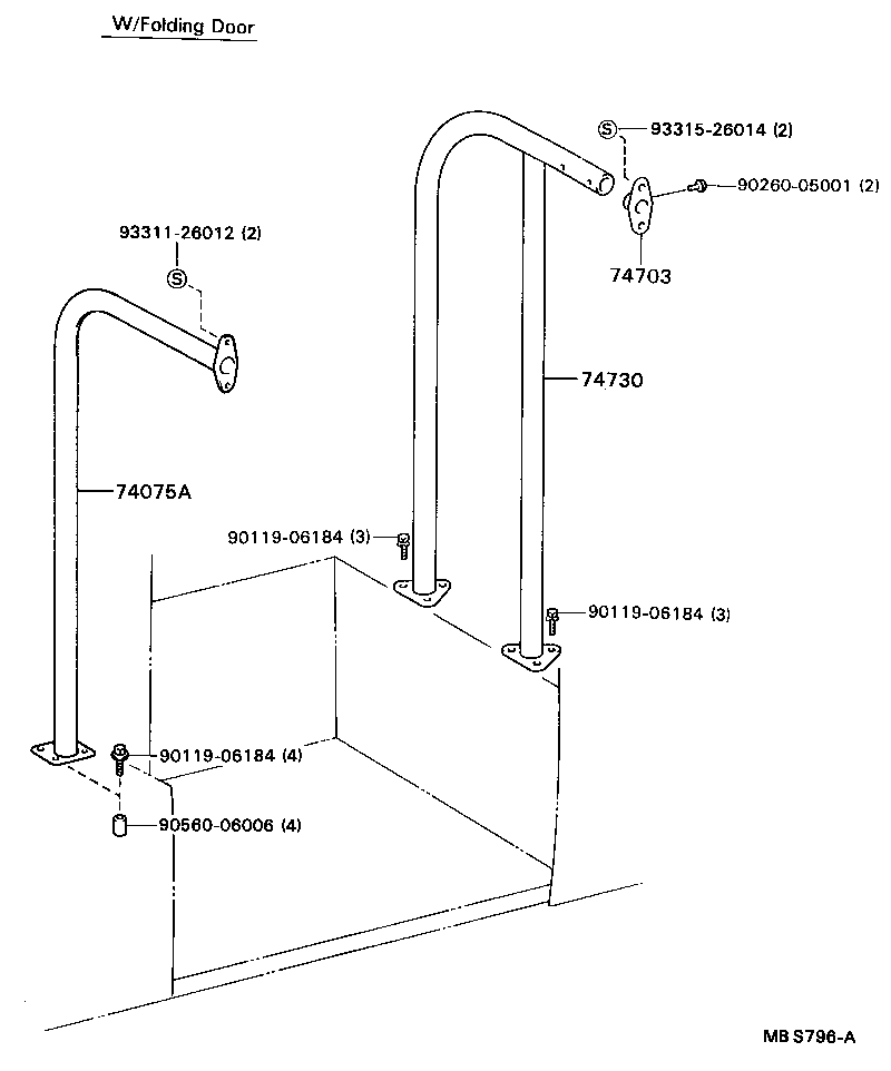 74622-90500 BRACKET, HAND GRIP product image