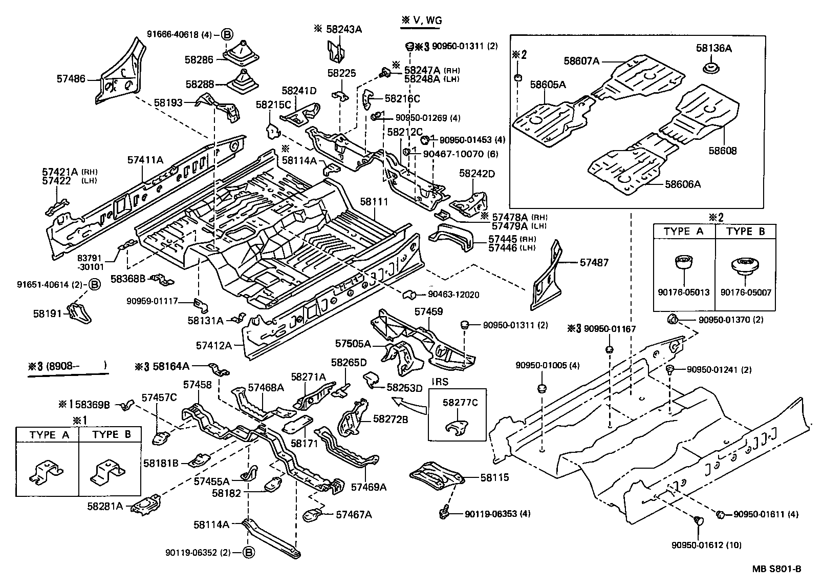 57033-31010 BRACKET SUB-ASSY, NO.8 BODY MOUNTING, RH product image