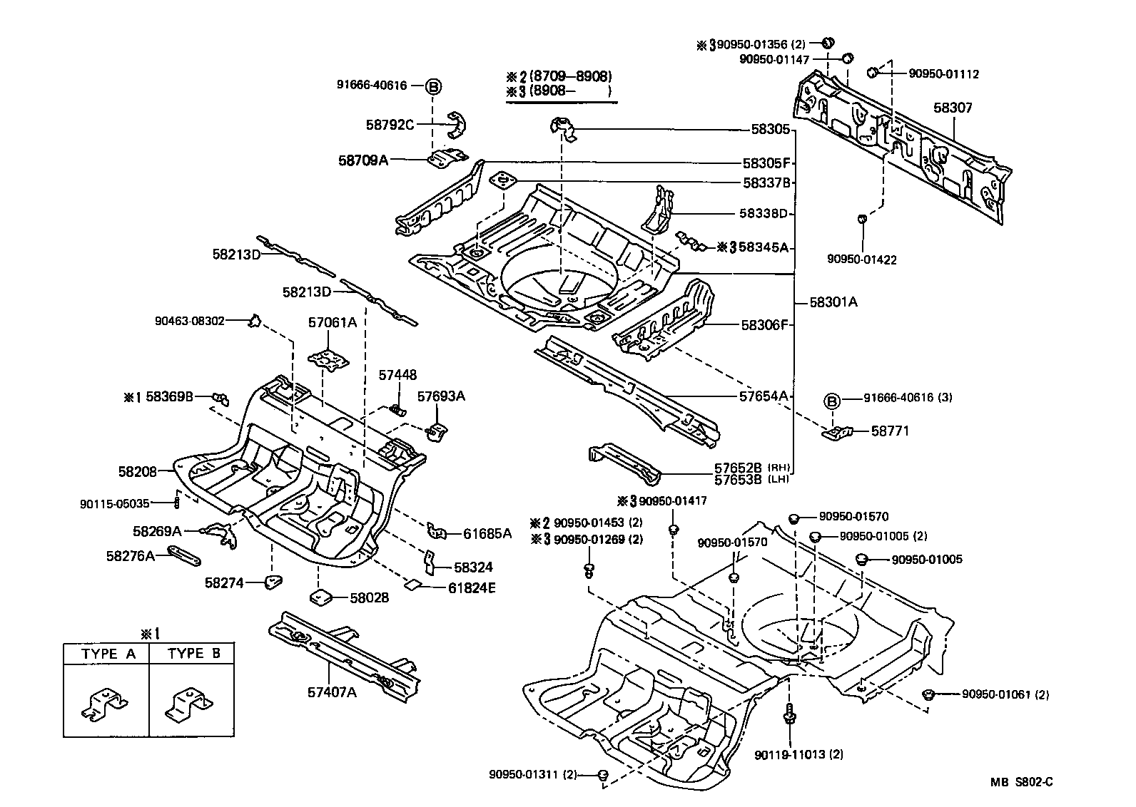 57033-31010 BRACKET SUB-ASSY, NO.8 BODY MOUNTING, RH product image