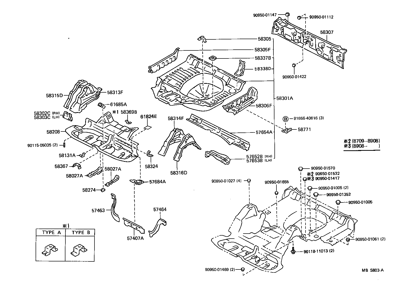 57033-31010 BRACKET SUB-ASSY, NO.8 BODY MOUNTING, RH product image