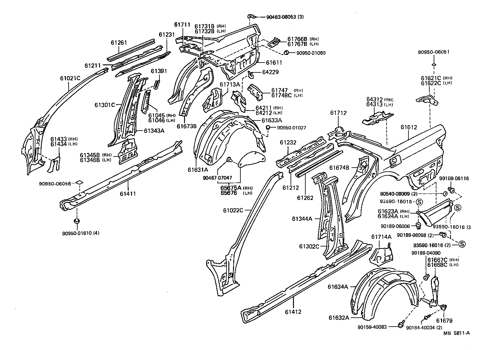 61601-30919 PANEL, QUARTER, RH product image