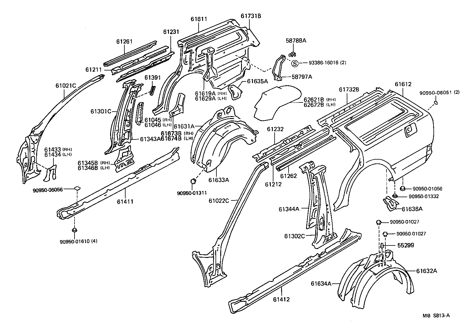 61601-30919 PANEL, QUARTER, RH product image