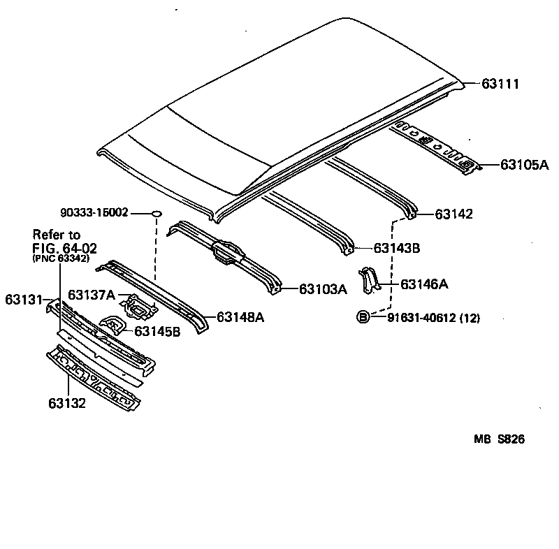 63111-30200 PANEL, ROOF product image