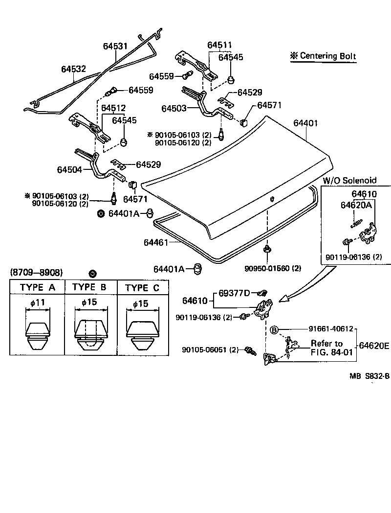 64532-30150 BAR, LUGGAGE DOOR HINGE TORSION, LH product image