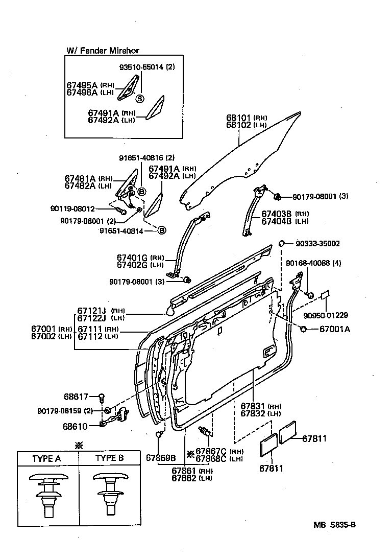 67404-30120 FRAME SUB-ASSY, FRONT DOOR, REAR LOWER LH product image
