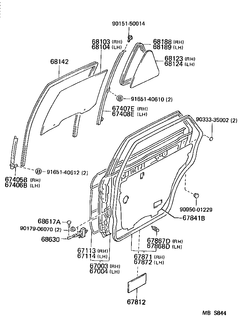 67003-91709 PANEL SUB-ASSY, REAR DOOR, RH product image