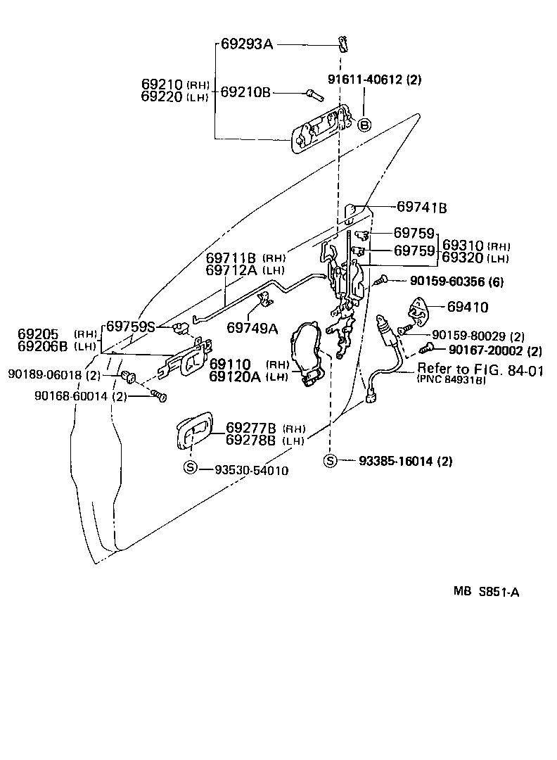 69310-30690 LOCK ASSY, FRONT DOOR, RH product image