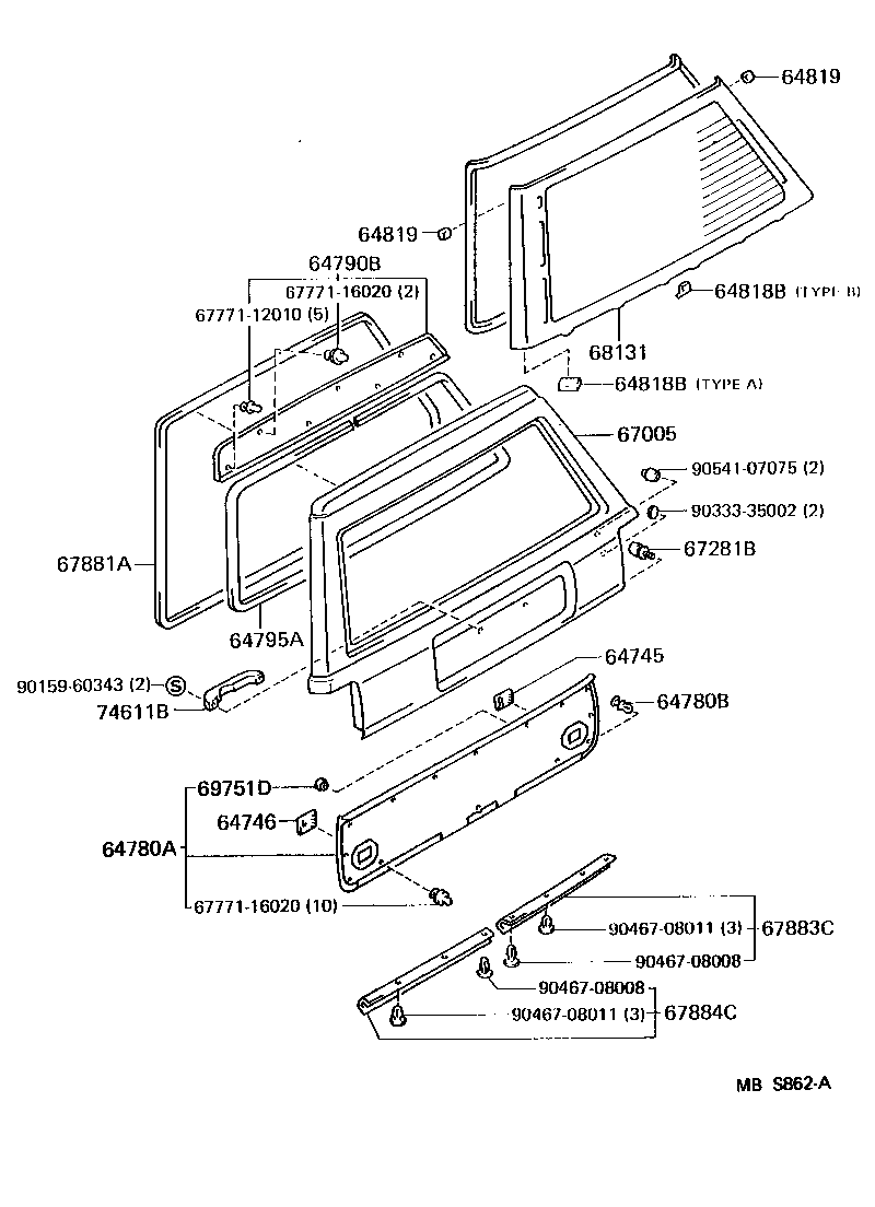 67005-91E01 PANEL SUB-ASSY, BACK DOOR product image