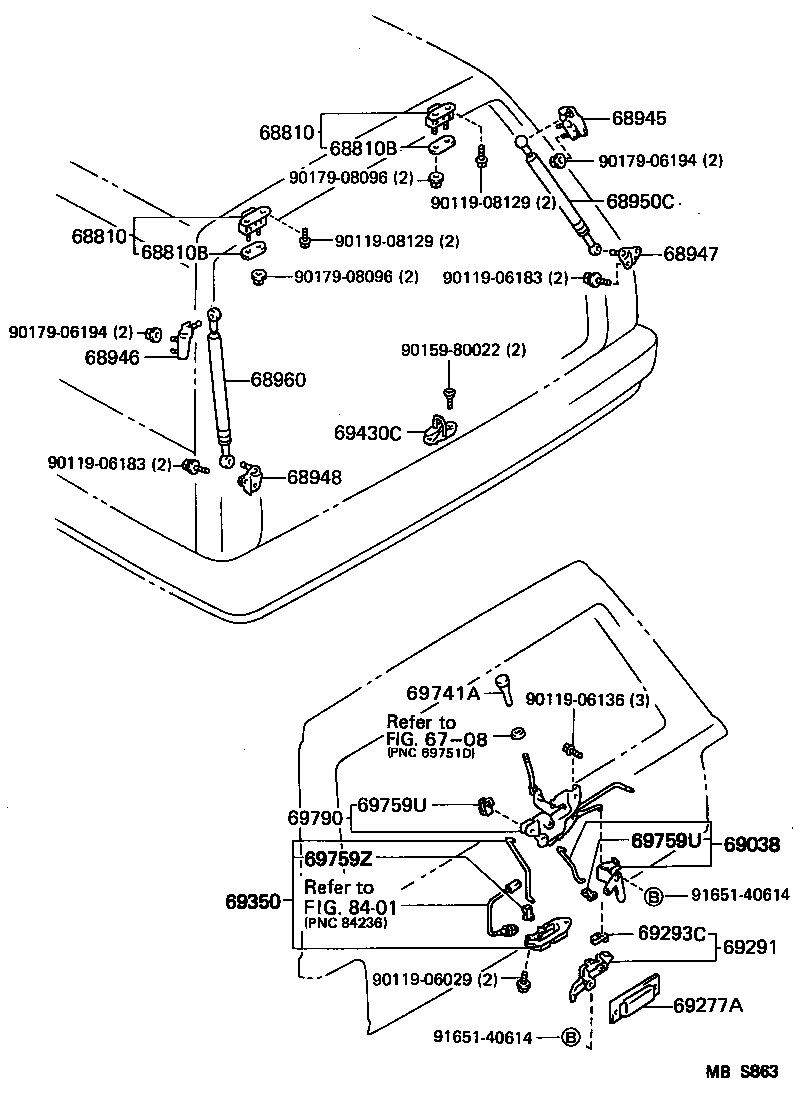 68960-91707 STAY ASSY, BACK DOOR, LH product image