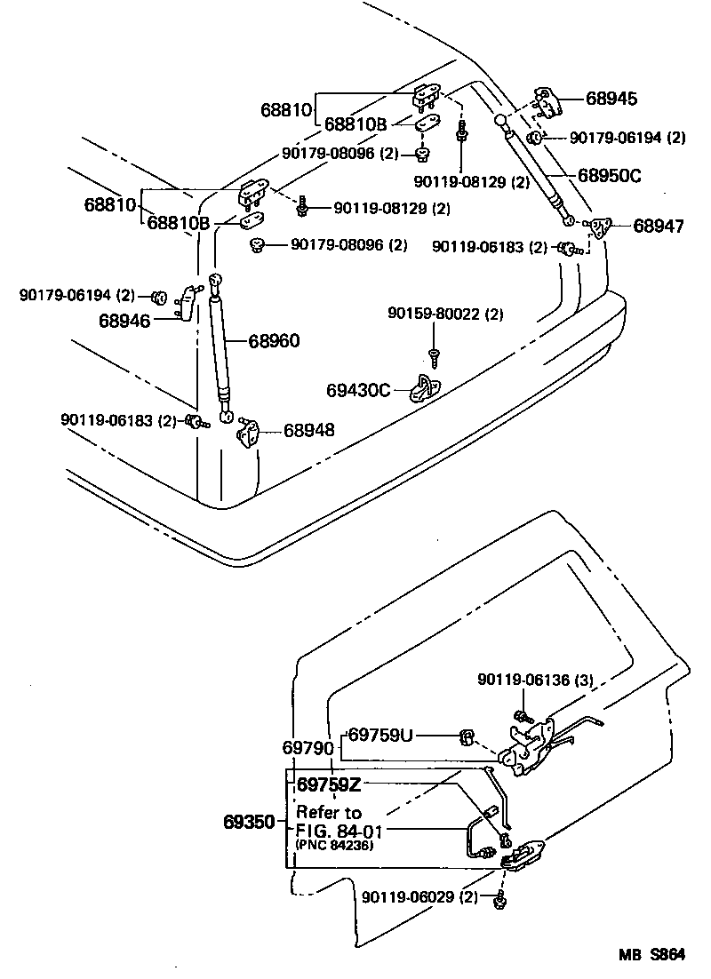 68960-91707 STAY ASSY, BACK DOOR, LH product image