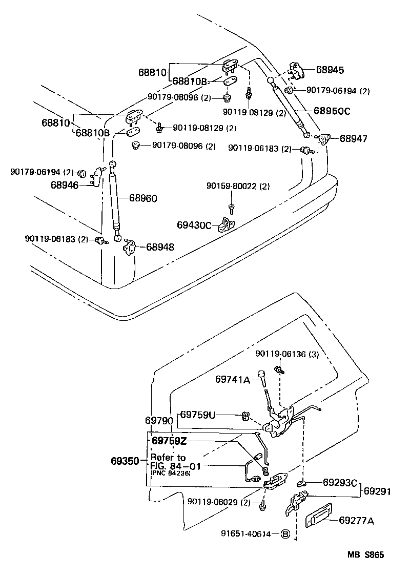 68960-91709 STAY ASSY, BACK DOOR, LH product image
