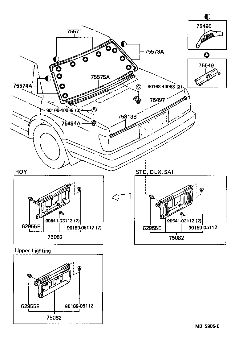 75813-30080 MOULDING, LUGGAGE COMPARTMENT DOOR product image