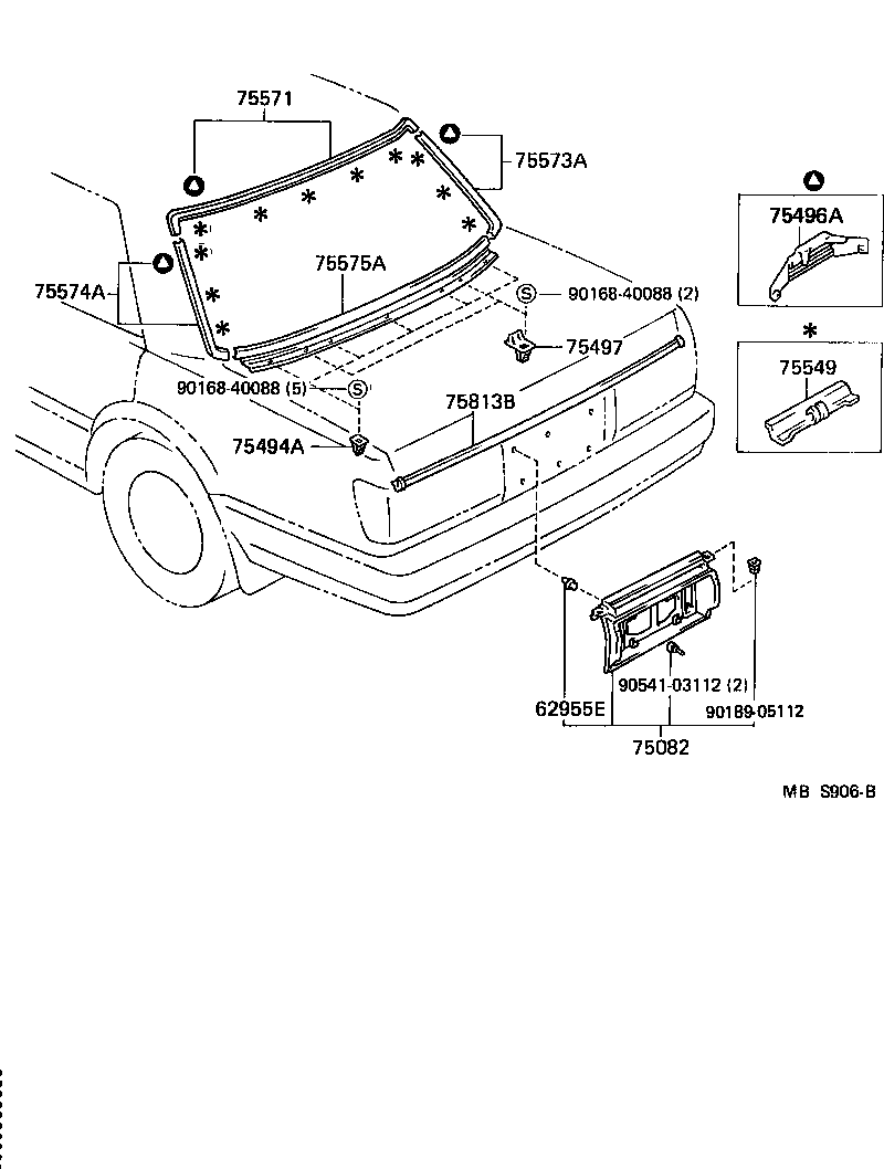 75813-30080 MOULDING, LUGGAGE COMPARTMENT DOOR product image