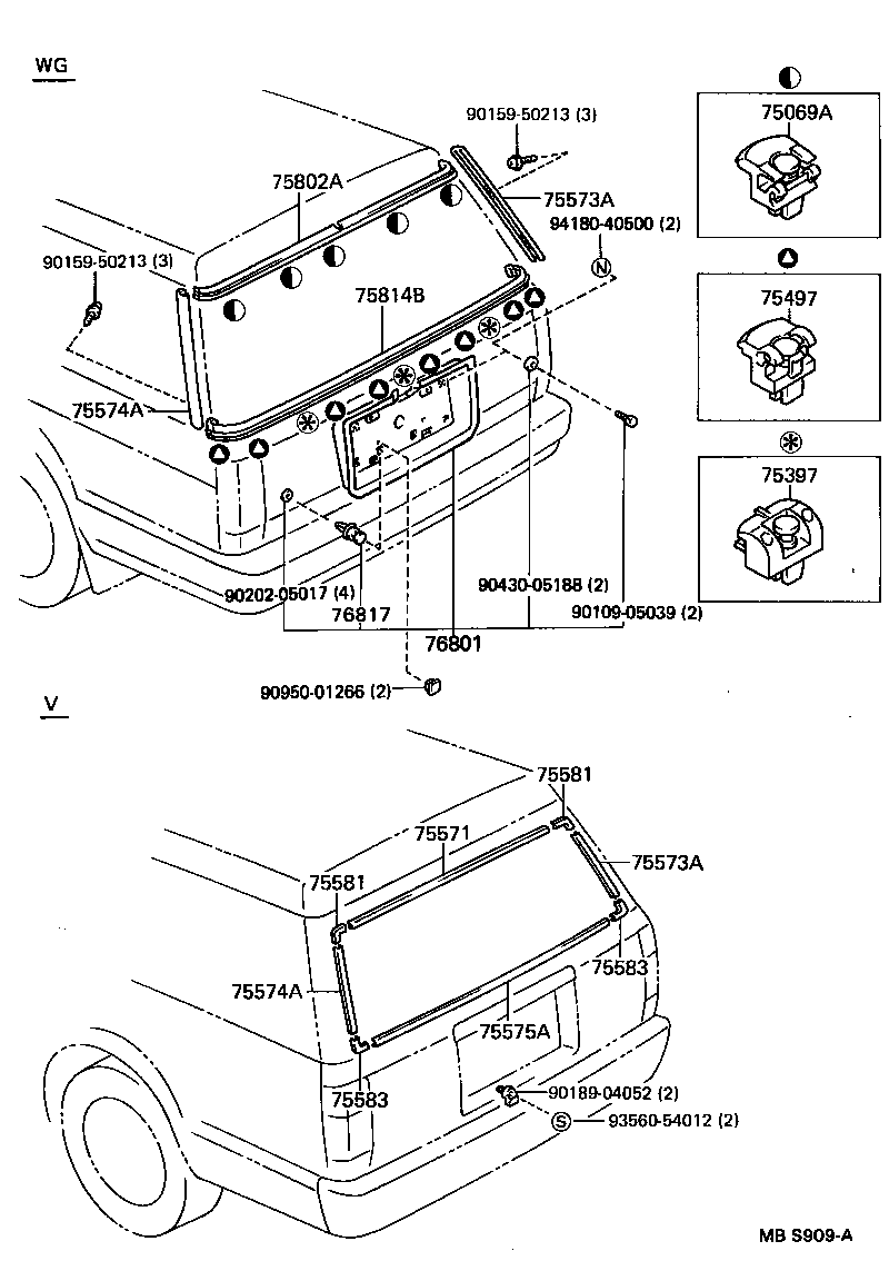 75813-30100 MOULDING, LUGGAGE COMPARTMENT DOOR product image