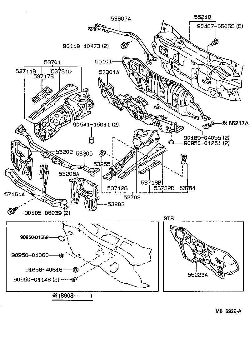 Toyota 53208-12380 SUPPORT SUB-ASSY, HOOD LOCK
