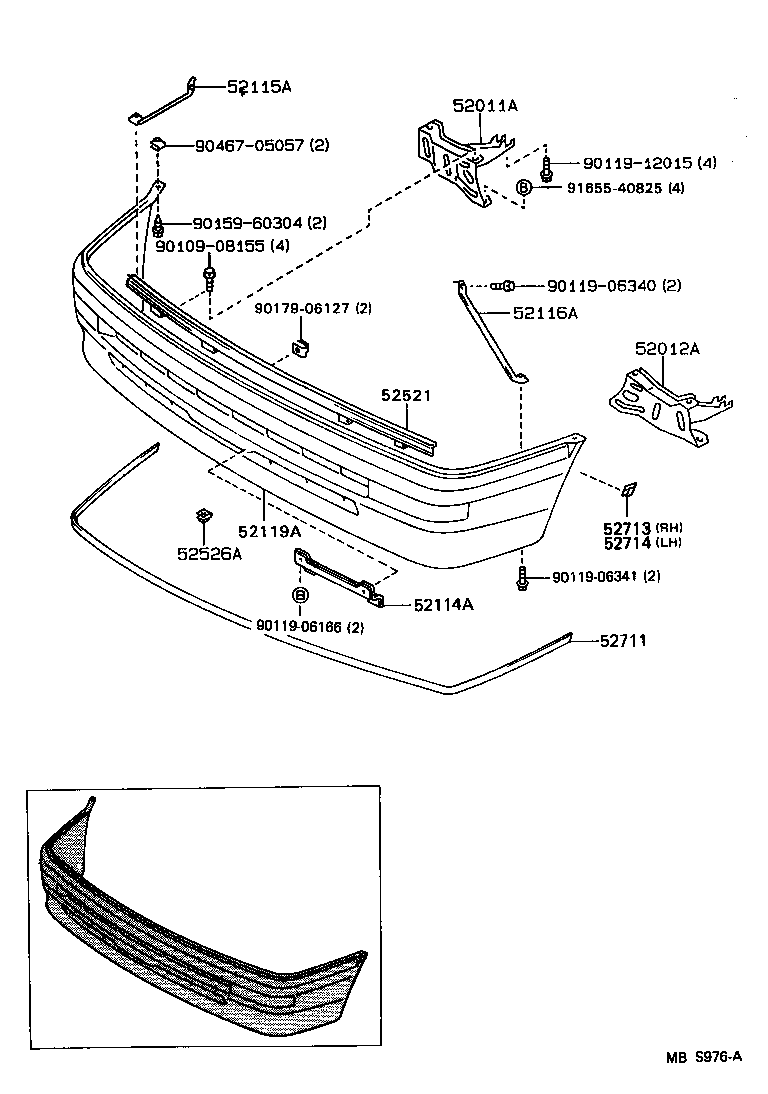 52011-12410 ARM SUB-ASSY, FRONT BUMPER, RH product image