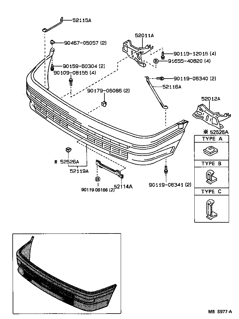 52011-12410 ARM SUB-ASSY, FRONT BUMPER, RH product image