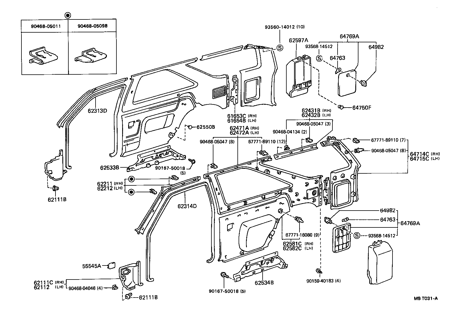 62333-89105 TRIM, REAR DOOR OPENING, RH product image