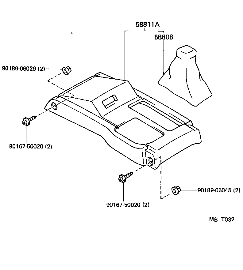 58991-89103 BRACKET, CONSOLE BOX MOUNTING, UPPER product image