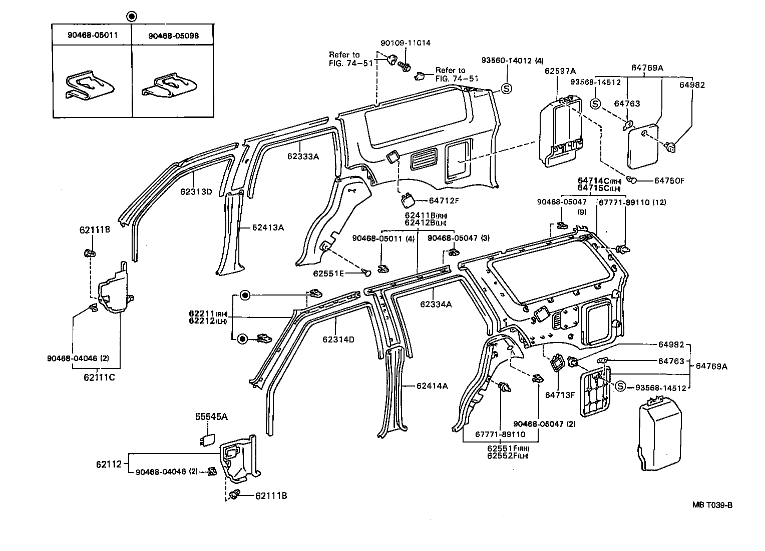 Toyota 62333-89105-03 TRIM, REAR DOOR OPENING, RH