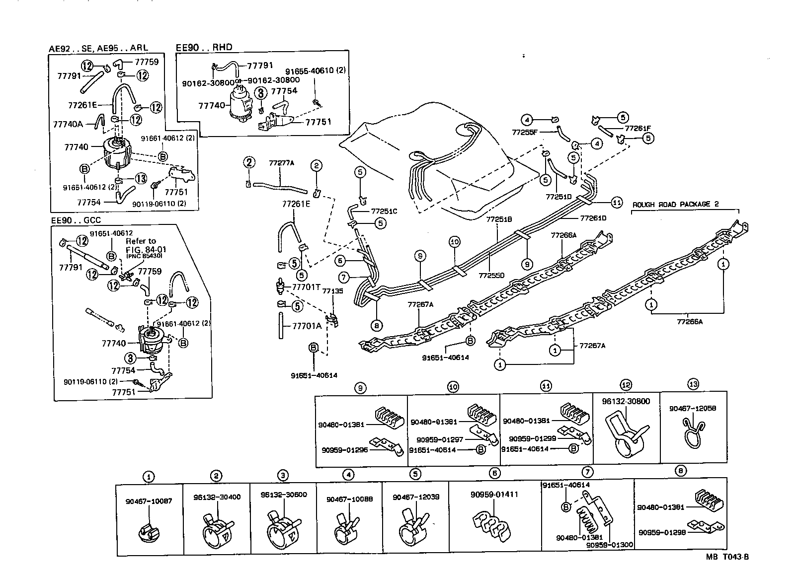 77035-12160 CABLE SUB-ASSY, FUEL LID LOCK CONTROL product image