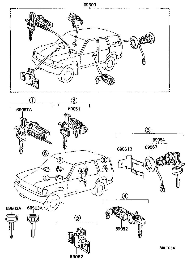 69005-35121 CYLINDER SET, LOCK product image
